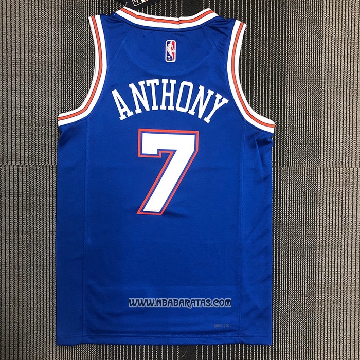 Camiseta New York Knicks Carmelo Anthony #7 Statement 2020-21 Azul